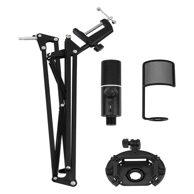 Micrófono Streamplify MIC RGB Con Brazo Incluído Negro