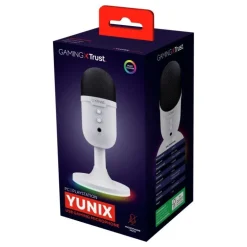 Micrófono Trust Yunix USB cardioide compacto RGB mute blanco