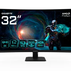 Monitor Gigabyte GS32QCA 32" QHD 2K VA 180Hz 1ms HDR FreeSync Curvo