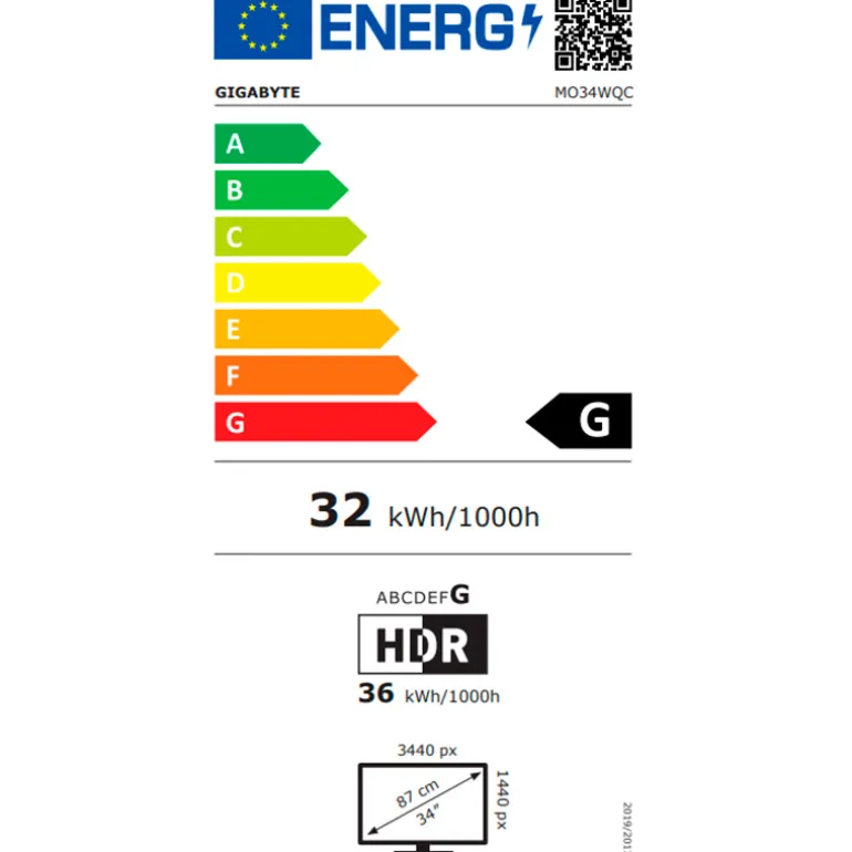 Monitor Gigabyte MO34WQC 34" WQHD OLED 175Hz 0.03ms HDR Curvo