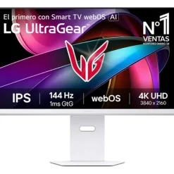 Monitor LG UltraGear 32G810SA-W Smart TV 32" UHD 4K IPS 144Hz 1ms HDR FreeSync/G-Sync