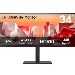 Monitor LG UltraWide 34BA75QE-B 34" WQHD IPS 60Hz 5ms HDR Curvo
