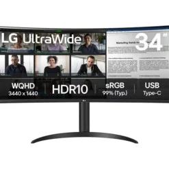 Monitor LG UltraWide 34WR55QK-B 34" WQHD VA 100Hz 5ms HDR Curvo