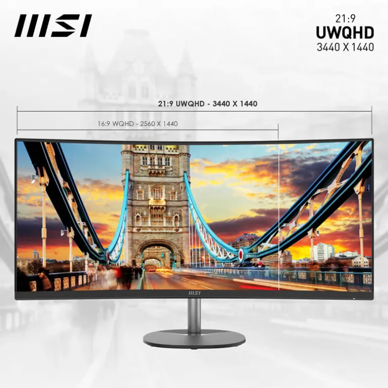 Monitor MSI MP341CQ 34" VA QHD 100Hz Curvo