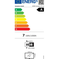 Monitor Portátil Verbatim PM-14 14" FHD IPS 60Hz 6ms HDR FreeSync Negro