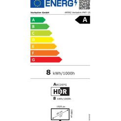 Monitor Portátil Verbatim PMT-15 15" FHD IPS 6ms HDR FreeSync Táctil Negro