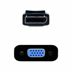 Nano Cable Conversor Displayport a SVGA Displayport /M-SVGA/H Negro 15 cm - Adaptador Displayport