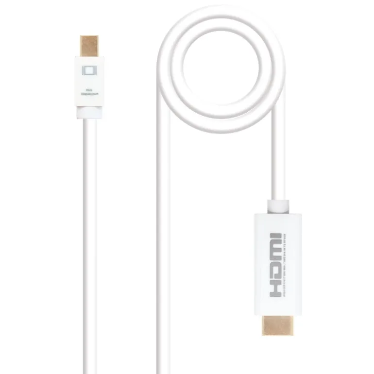 Nano Cable Conversor Mini DP a HDMI Blanco 2m - Cable HDMI