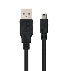 Nano Cable USB 2.0 Tipo A/M-Mini B/M Negro 1m - Cable USB