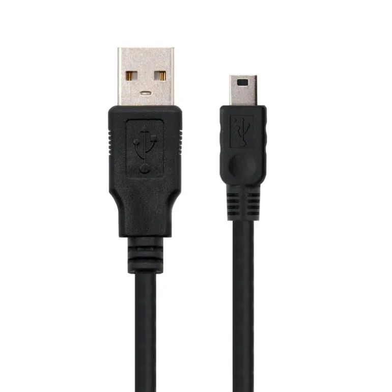 Nano Cable USB 2.0 Tipo A/M-Mini B/M Negro 1m - Cable USB