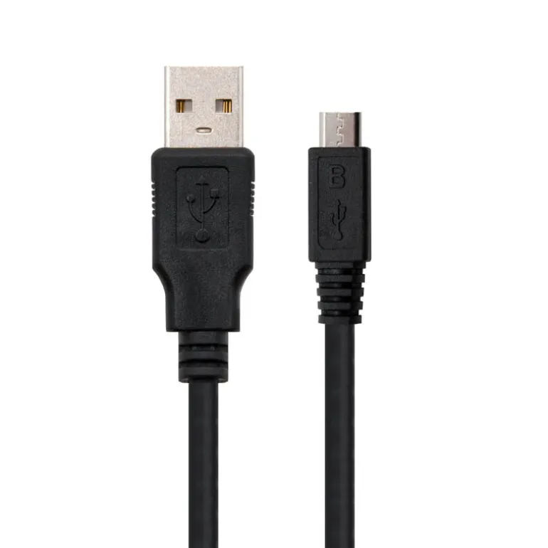 Nano Cable USB2.0 Tipo A/M Micro B/M Negro 0.8m - Cable USB
