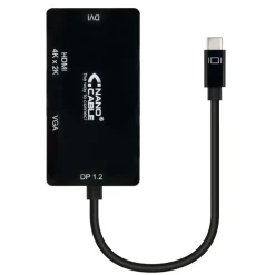 Nano Cable USB-C A SVGA / DVI / HDMI Negro 10cm - Cable USB