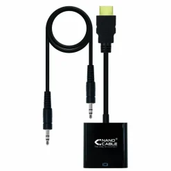 NanoCable HDMI a SVGA+Audio HDMI A/M-SVGA/H+Jack 3.5/H Negro 10cm+1.0m - Conversor