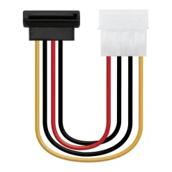 Nanocable SATA de Alimentación Acodado a Molex de 4 Pines - Cable SATA/Molex