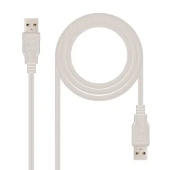 Nanocable USB 2.0, Tipo A/M-A/M Beige - Cable USB