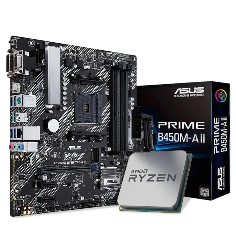 Pack AMD Ryzen 5 3500 4.1GHz Tray + Asus Prime B450M-A II