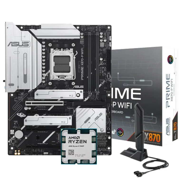Pack AMD Ryzen 5 7500F 5.0Ghz Tray + Asus Prime X870-P WIFI
