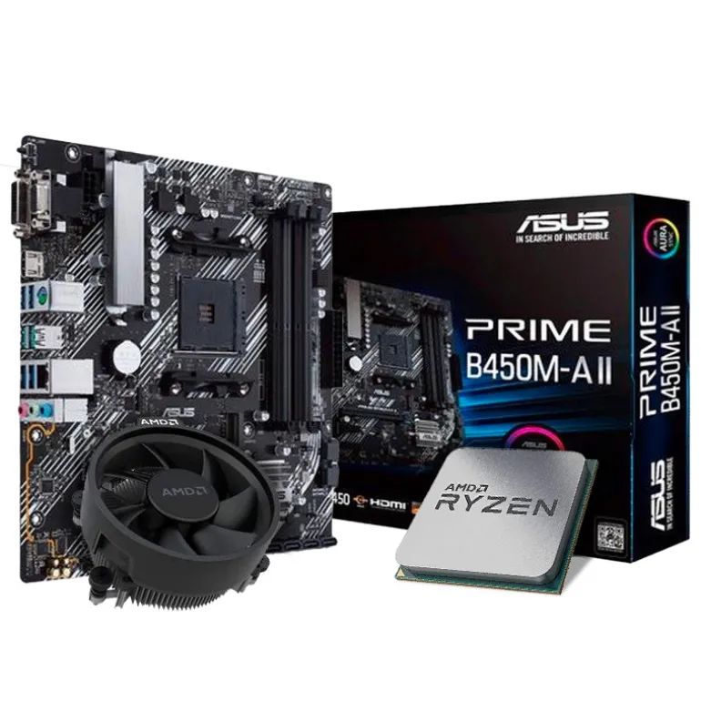 Pack AMD Ryzen 5 5600X 4.6GHz Tray + Asus Prime B450M-A II
