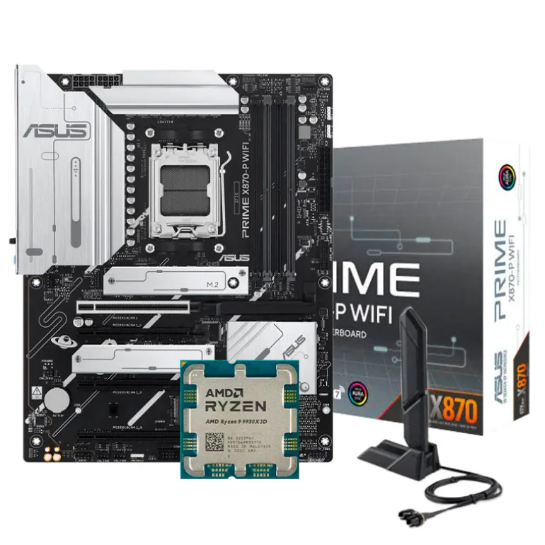 Pack AMD Ryzen 9 9950X3D 5.7GHz Tray + Asus Prime X870-P WIFI
