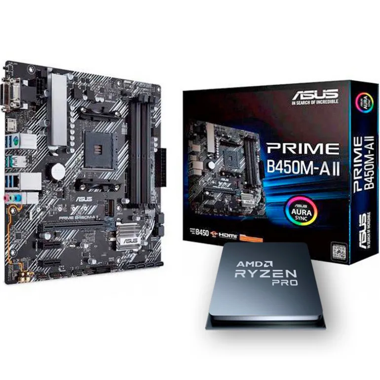 Pack Asus Prime B450M-A II + AMD Ryzen 5 Pro 4650G Tray
