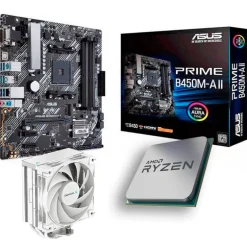 Pack  Asus Prime B450M-A II + AMD Ryzen 5 5500 Tray + DeepCool AK400 Blanco