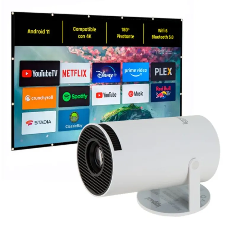 Pack Iggual Mini Proyector + Pantalla 16:9 120" Plegable