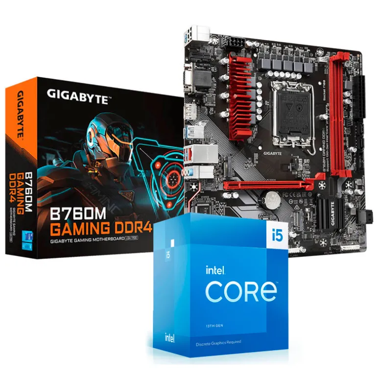 Pack  Intel Core i5-13400F 4.6GHz Boxed + Gigabyte B760M Gaming D4