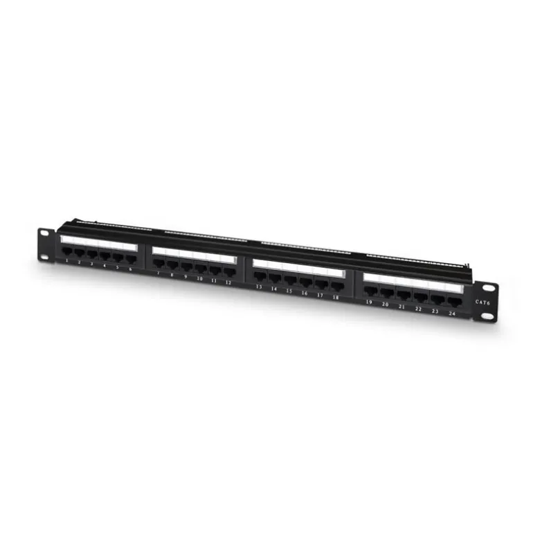Panel Parcheo Aisens A141-0509 24 Puertos RJ45 Cat.6 UTP 19" 1U Negro