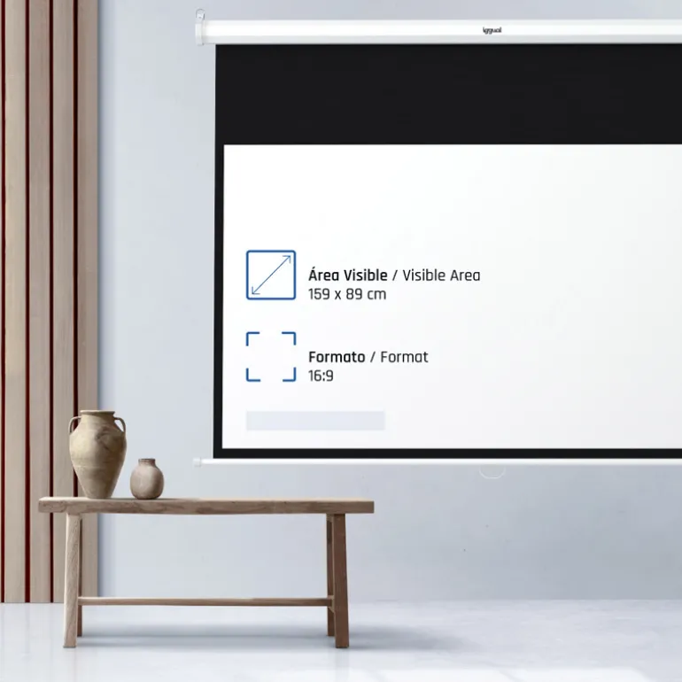 Pantalla Proyección iggual PSIMS159 Manual 72" 159x89cm