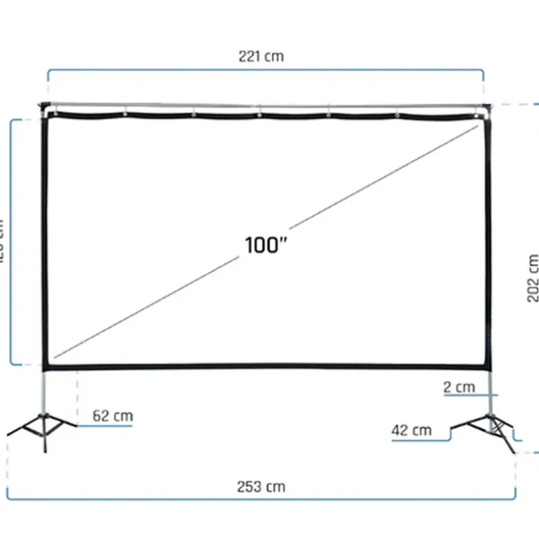 Pantalla Proyección iggual Exterior Portable 100" 221x124cm