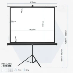 Pantalla Proyección iggual PSITS152 72" 152x115cm Con Trípode+Bolsa