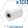 Papel Térmico iggual Pack 100 Rollos Datáfono 57x35mm