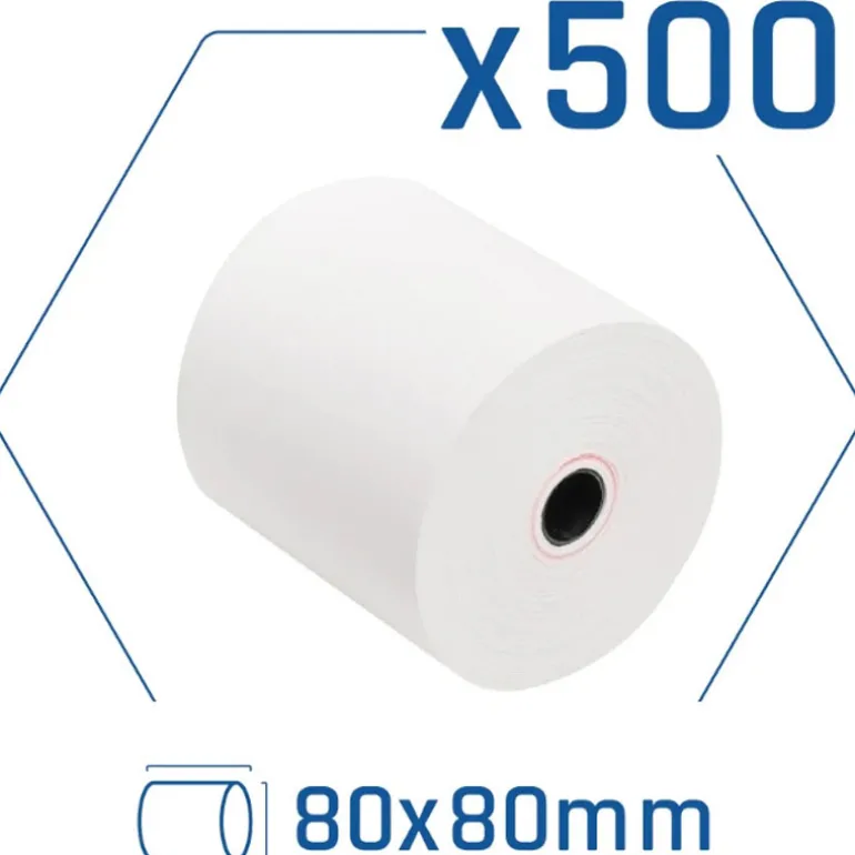 Papel Térmico iggual Pack 500 Rollos Sin BPA 80x80mm