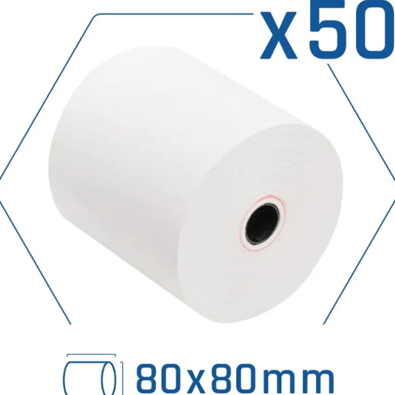 Papel Térmico iggual Pack 50 Rollos Sin BPA 80x80mm