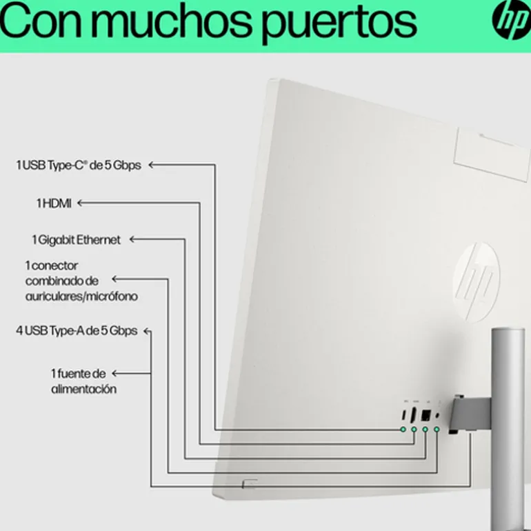 PC Todo En Uno HP 24-CR0052NS i5-1335U 16GB 512GB 23.8" W11H Plata