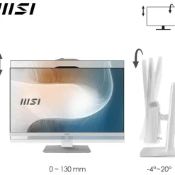 PC Todo En Uno MSI Modern AM272P 12M-834ES i5-1235U 16GB 512GB 27" FreeDOS Blanco