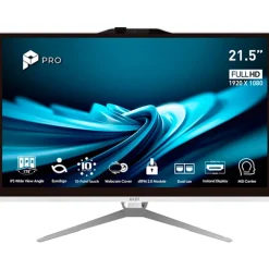 PC Todo En Uno MSI PRO AP222T-490EU i3-14100 8GB 256GB 22" W11H Blanco