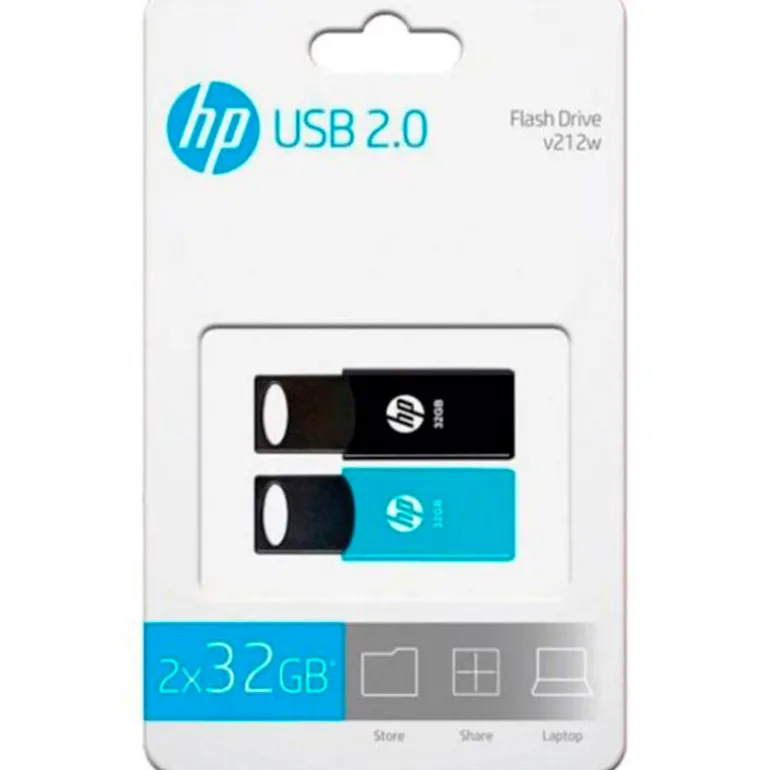 Pendrive HP PNY v212w 32GB USB 2.0 Negro Azul 2u
