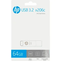Pendrive HP PNY x206c 64GB OTG USB 3.2 Doble Plata