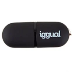 Pendrive iggual PEN16 Lápiz USB 2.0 16GB Negro Con Tapa