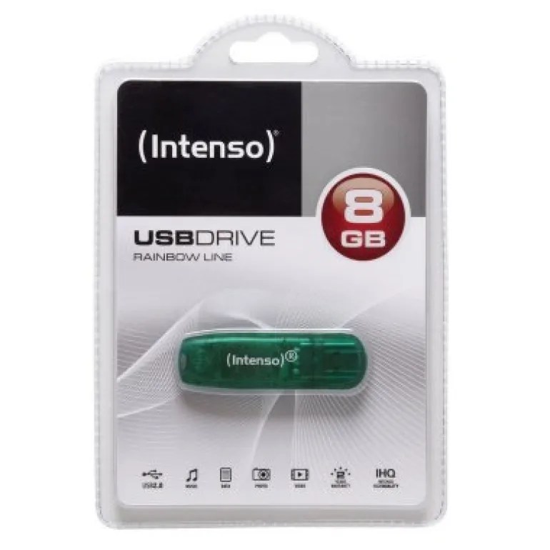 Pendrive Intenso Rainbow 8GB USB 2.0 Verde