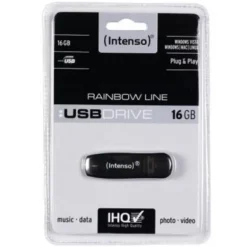 Pendrive Intenso Rainbow 16GB USB 2.0 Negro