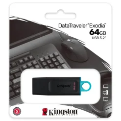 Pendrive Kingston DataTraveler Exodia 64GB 3.2 Gen1 Negro
