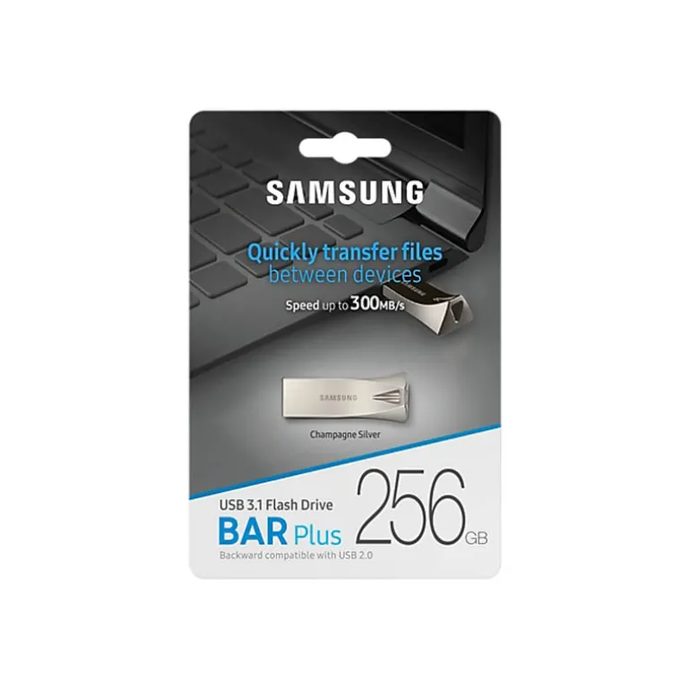Pendrive Samsung Bar Plus 256GB USB 3.1 Plata Titanio