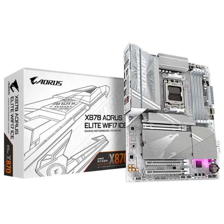 Placa Base Gigabyte X870 AORUS Elite Ice WIFI7 Socket AM5