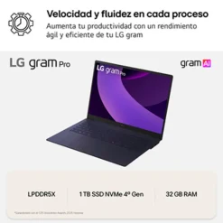 Portátil LG Gram Pro AI 16Z90TS U9-288V 32GB 1TB 16