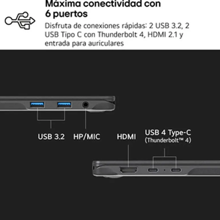 Portátil LG Gram Pro AI 16Z90TS U9-288V 32GB 1TB 16" W11H