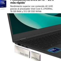 Portátil LG Gram 16Z90R 16Z90RU-G.AA55B i5-1334U 16GB 512GB 16" W11H