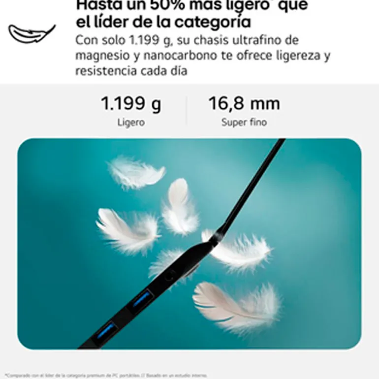 Portátil LG Gram 16Z90R 16Z90RU-G.AA55B i5-1334U 16GB 512GB 16" W11H