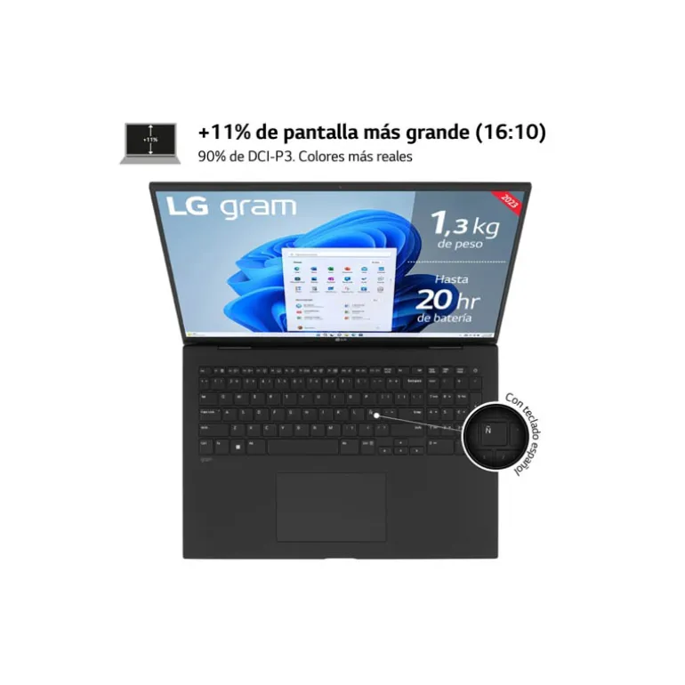 Portátil LG Gram 17Z90R-E.AD78B i7-1360P RTX 3050 32GB 1TB 17" W11H